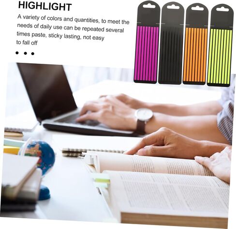 شريط صفحة قابلة لإعادة الاستخدام شرائط تمييز 4 عبوات لتعليق الكتب علامات تبويب لزجة لتلقي التدوين ودراسة شرائح تمييز ملونة للمكتب والمدرسة in Kuwait