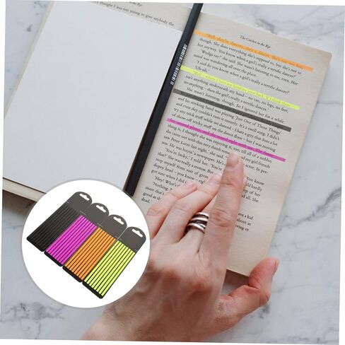 شريط صفحة قابلة لإعادة الاستخدام شرائط تمييز 4 عبوات لتعليق الكتب علامات تبويب لزجة لتلقي التدوين ودراسة شرائح تمييز ملونة للمكتب والمدرسة in Kuwait