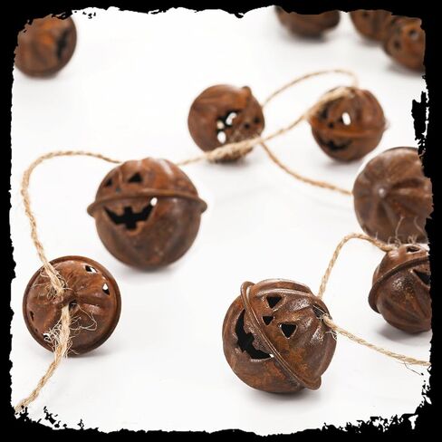 Otoolling 30 Pcs Halloween Pumpkin Rusted Jingle Bells for Craft, 1.14 Inch in Saudi Arabia