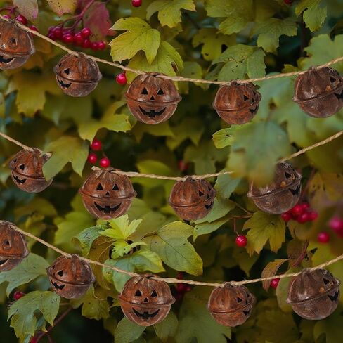 Otoolling 30 Pcs Halloween Pumpkin Rusted Jingle Bells for Craft, 1.14 Inch in Saudi Arabia