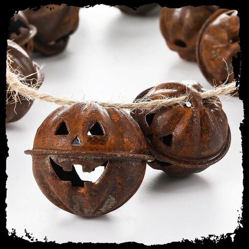 Otoolling 30 Pcs Halloween Pumpkin Rusted Jingle Bells for Craft, 1.14 Inch in Saudi Arabia