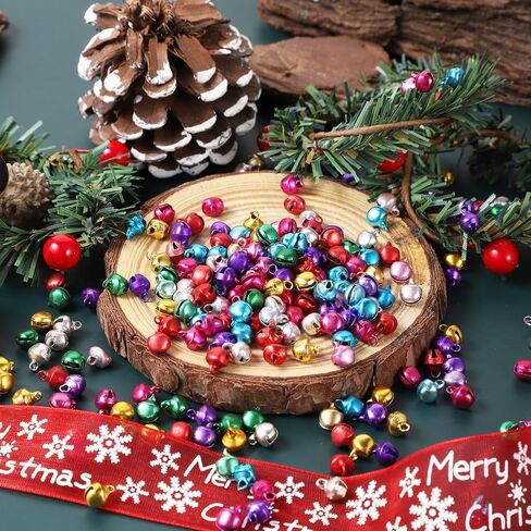 120Pcs 1/4 Inch Jingle Bells, Small Bell Mini Bells Bulk Multicolor Christmas Craft Bell for Christmas Home Making Ornaments Wreath Pet Decorations Bracelet Anklets Necklace Making Party Favors in Saudi Arabia