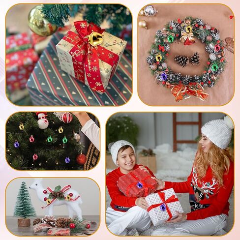 120Pcs 1/4 Inch Jingle Bells, Small Bell Mini Bells Bulk Multicolor Christmas Craft Bell for Christmas Home Making Ornaments Wreath Pet Decorations Bracelet Anklets Necklace Making Party Favors in Saudi Arabia
