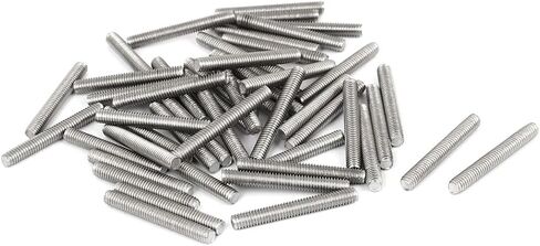 uxcell M4 x 20mm 304 الفولاذ المقاوم للصدأ مسنن بالكامل قضيب مسامير فضية اللون 50 قطعة in Kuwait