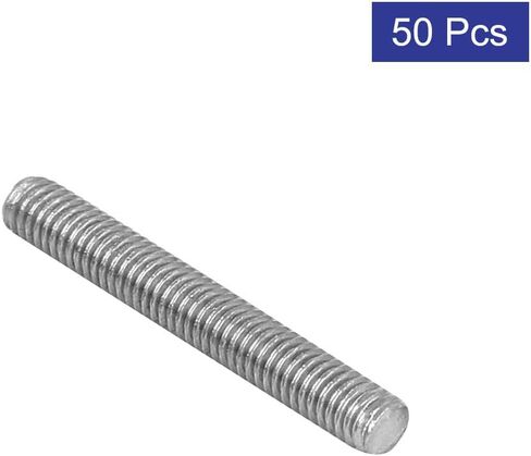 uxcell M4 x 20mm 304 الفولاذ المقاوم للصدأ مسنن بالكامل قضيب مسامير فضية اللون 50 قطعة in Kuwait