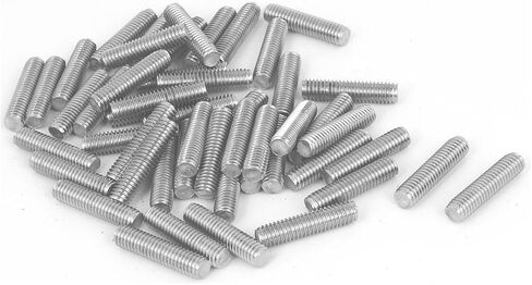 uxcell M4 x 20mm 304 الفولاذ المقاوم للصدأ مسنن بالكامل قضيب مسامير فضية اللون 50 قطعة in Kuwait