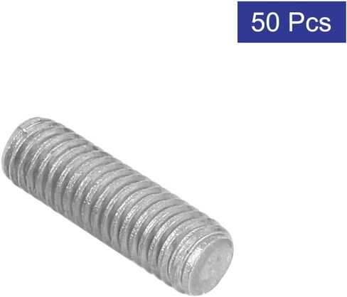 uxcell M4 x 20mm 304 الفولاذ المقاوم للصدأ مسنن بالكامل قضيب مسامير فضية اللون 50 قطعة in Kuwait