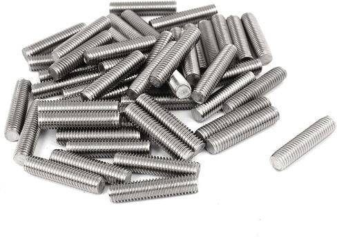 uxcell M4 x 20mm 304 الفولاذ المقاوم للصدأ مسنن بالكامل قضيب مسامير فضية اللون 50 قطعة in Kuwait