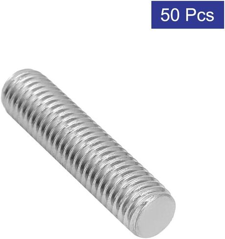 uxcell M4 x 20mm 304 الفولاذ المقاوم للصدأ مسنن بالكامل قضيب مسامير فضية اللون 50 قطعة in Kuwait