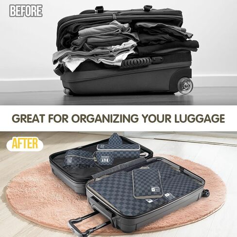 HWAEYEM Compression Packing Cubes 6 Set, Dual Zipper Compression Packing Cubes for Travel, See-Through Mesh Packing Bags for Suitcases, packing cubes with shoe bag in Saudi Arabia