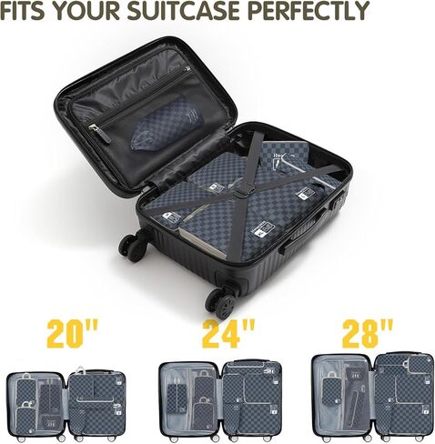 HWAEYEM Compression Packing Cubes 6 Set, Dual Zipper Compression Packing Cubes for Travel, See-Through Mesh Packing Bags for Suitcases, packing cubes with shoe bag in Saudi Arabia