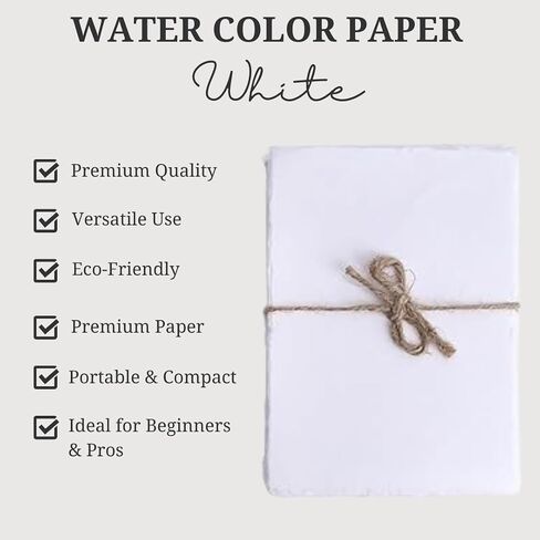 Bisor International-Watercolor-Paper Medial-Media-Media-Paper 150-GSM-Shick-Cotton-Cotton-Paper-Paper-Paper-For-For-For-Craft (7 × 5 بوصات) (أبيض) (50 ورقة) [غير معروف) in Saudi Arabia
