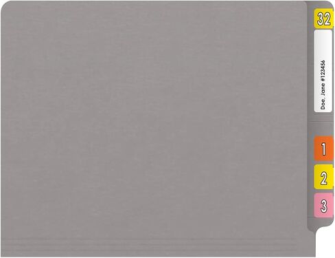 14 pt Color Folders, Full Cut 2-Ply End Tab, Letter Size, Gray (Box of 50) in Saudi Arabia