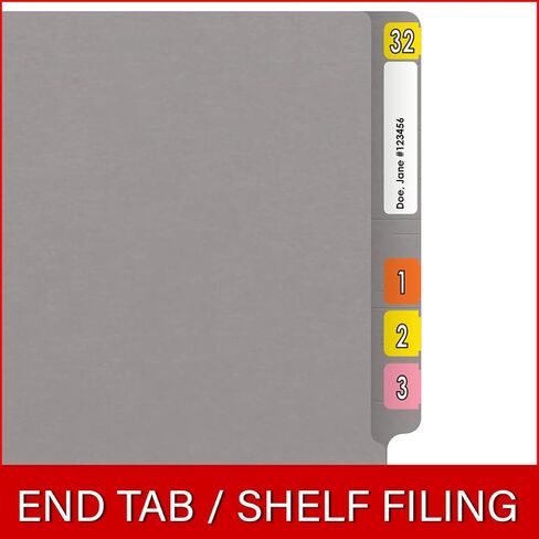 14 pt Color Folders, Full Cut 2-Ply End Tab, Letter Size, Gray (Box of 50) in Saudi Arabia