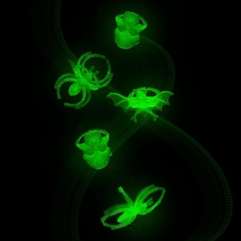 Boao 150 PCS Halloween Spider Rings Skull Bat Ring Party Favors Fake Plastic Spider Ring Assumeors for Halloween Party Favors in Saudi Arabia