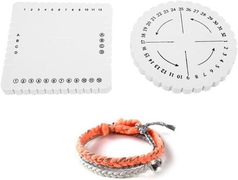Herchr 2pcs disk tlriding disk ، Round Kumihimo Descer Disc Discly Plate Diy Bracelet Weaving Loom (White) in Kuwait