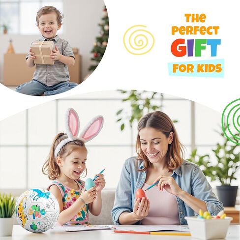 EVERICH TOY Paint Your Own Soccer Ball with Markers, Toddler Arts and Crafts Soccer Gifts, Kids Soccer Ball Size 3 Unicorn Toys for Girls Boys, Sports Drawing DIY Design Color Play Ball Game with Pump in Kuwait