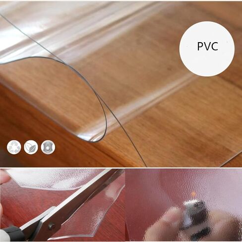 حصيرة واقي من طابق PVC واضحة 2 مم سميكة متعددة الغرض حصيرة المكتب حصيرة للمنزل والمكتب الشفافة الشفافة تغطية الصلبة يحمي الأرضيات الخشبية الحجم in Saudi Arabia