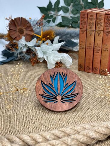 Wooden Coasters Set of 4, Nature-Inspired Art Design, 3.5 inches, Plant Lover Gift, Contemporary in Saudi Arabia