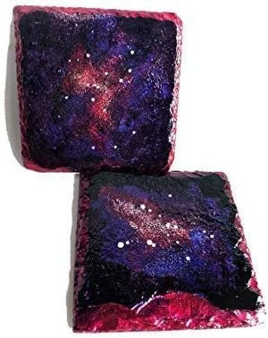 Galaxy Painted Slate Coasters in Saudi Arabia