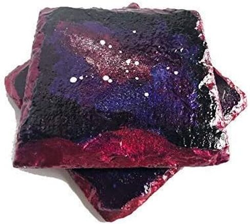 Galaxy Painted Slate Coasters in Saudi Arabia