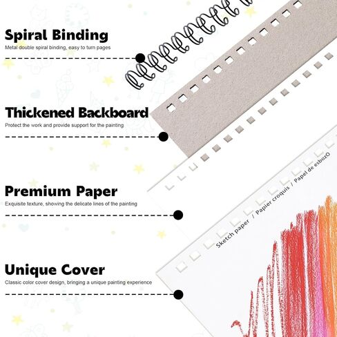 4 Pack Small Sketch Books, 5.5 x 8.5 Inch Mini Sketchbook, 68lb/100gsm Spiral Bound Small Sketch Pad, Acid Free Art Supplies Drawing Painting Sketchbook for Kids, Beginners, Artists in Kuwait