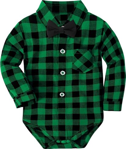 A&J DESIGN Infant Baby Boys Dress Shirt Bodysuit Gentleman Formal Wedding Long Sleeve Rompers in Saudi Arabia