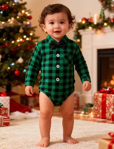 A&J DESIGN Infant Baby Boys Dress Shirt Bodysuit Gentleman Formal Wedding Long Sleeve Rompers in Saudi Arabia