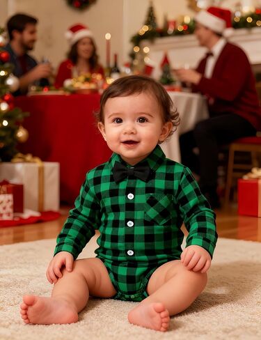 A&J DESIGN Infant Baby Boys Dress Shirt Bodysuit Gentleman Formal Wedding Long Sleeve Rompers in Saudi Arabia