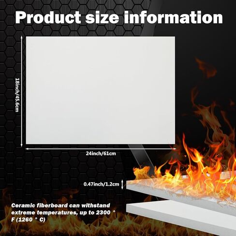 Maasechs Ceramic Fiber Insulation Board 0.47 x 18 x 24 Inch 2300f Ceramic White Thermal Insulation Board for Wood Stoves Fireplaces Furnaces Forges Kilns Pizza Ovens in Saudi Arabia