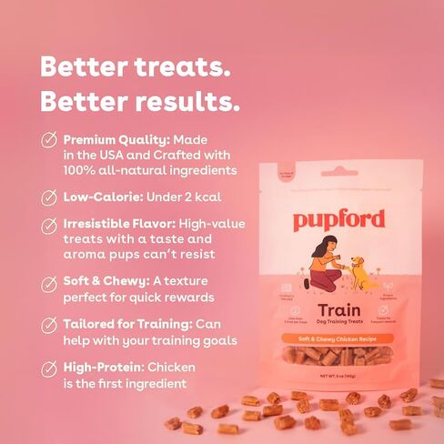 Pupford Soft & Chewy Training Treats for Dogs & Puppies (الدجاج ، 5 أوقية) in Kuwait