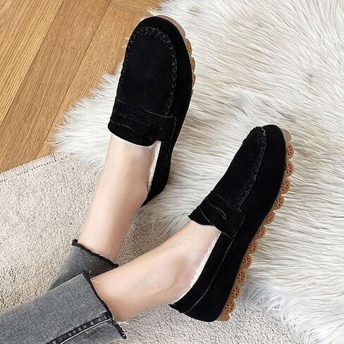 Women's Classic Flock Penny Loafers Lightweight Comfort Work Flat Shoes Casual Versatile Slip On Walking Shoes in Saudi Arabia