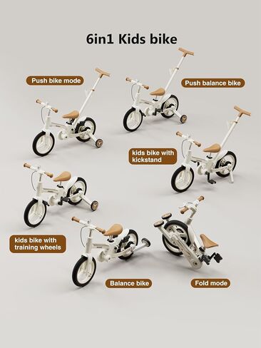 دراجة Lecoco Toddler مع Push Handle 6 in 1 للأطفال ، توازن بين ألعاب الدراجات مع عجلات التدريب ، قوائم ، حامل الكأس ، دواسة ، هدية عيد ميلاد Kickstand للبنين والبنات (تم ترقيتها) in Kuwait