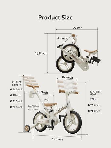 دراجة Lecoco Toddler مع Push Handle 6 in 1 للأطفال ، توازن بين ألعاب الدراجات مع عجلات التدريب ، قوائم ، حامل الكأس ، دواسة ، هدية عيد ميلاد Kickstand للبنين والبنات (تم ترقيتها) in Kuwait