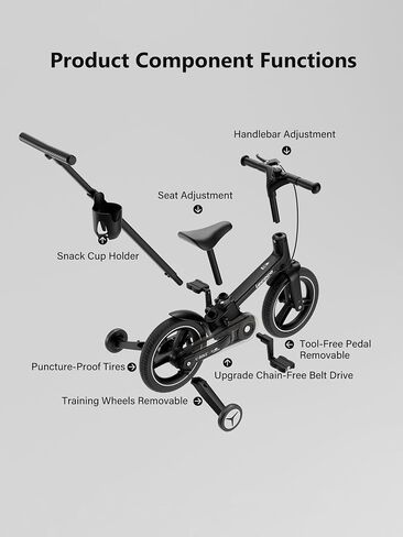 دراجة Lecoco Toddler مع Push Handle 6 in 1 للأطفال ، توازن بين ألعاب الدراجات مع عجلات التدريب ، قوائم ، حامل الكأس ، دواسة ، هدية عيد ميلاد Kickstand للبنين والبنات (تم ترقيتها) in Kuwait