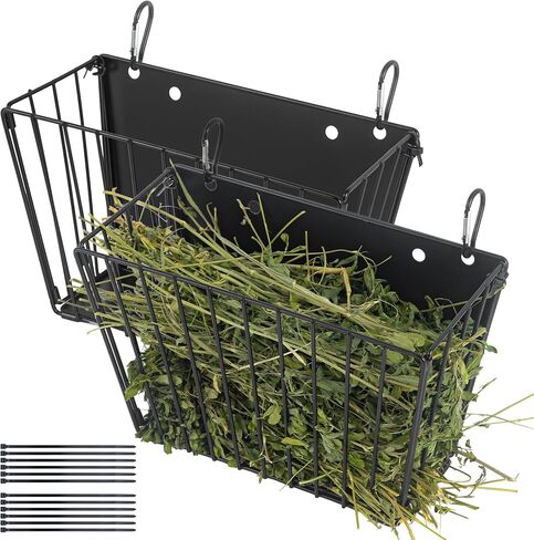 2PCS Rabbit Hay Feeder with Heavy-Duty Metal Frame Guinea Pig Hay Feeder for Rabbits， Bunny, Guinea Pigs, Chinchillas， 9.6x4.5x6.3 inch in Saudi Arabia