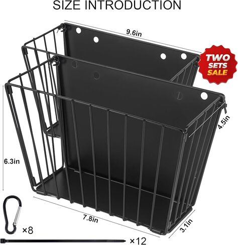 2PCS Rabbit Hay Feeder with Heavy-Duty Metal Frame Guinea Pig Hay Feeder for Rabbits， Bunny, Guinea Pigs, Chinchillas， 9.6x4.5x6.3 inch in Saudi Arabia