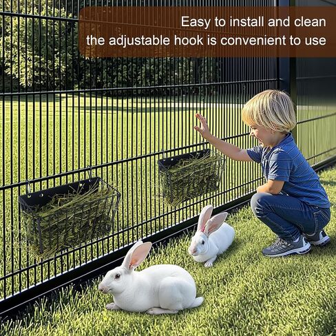 2PCS Rabbit Hay Feeder with Heavy-Duty Metal Frame Guinea Pig Hay Feeder for Rabbits， Bunny, Guinea Pigs, Chinchillas， 9.6x4.5x6.3 inch in Saudi Arabia