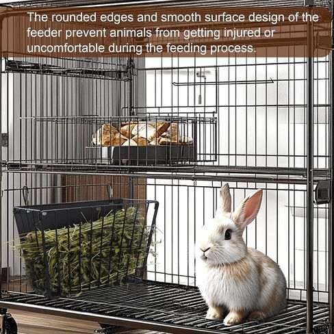 2PCS Rabbit Hay Feeder with Heavy-Duty Metal Frame Guinea Pig Hay Feeder for Rabbits， Bunny, Guinea Pigs, Chinchillas， 9.6x4.5x6.3 inch in Saudi Arabia