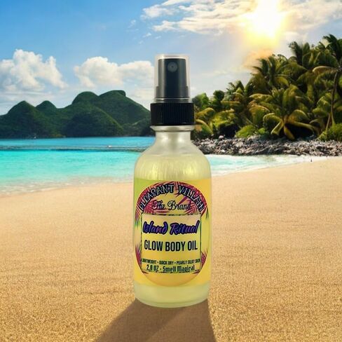 Scented Glow Body Oil, dry oil, quick absorption, natural and vegan lightweight formula (Pearlescent Shimmer - Island Ritual) in Saudi Arabia