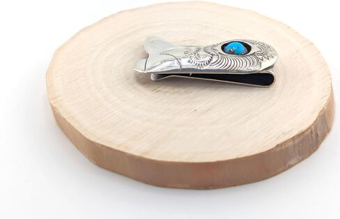 Authentic Navajo Sterling Silver Money Clip Western Cowboy Boot Kingman Turquoise Native American Accessory in Saudi Arabia