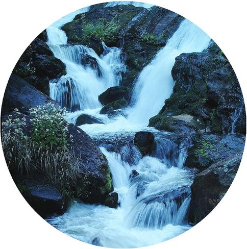 Handmade 4 inch round decal Waterfalls of North Carolina in Saudi Arabia