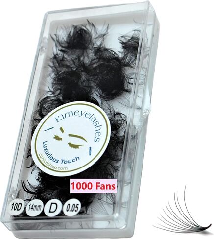 10D - 0.05 C and D Curl 1000 Premade volume fans loose Fans, Handmade eyelash extensions supplies Russian volume lash promade fan (10D - 0.05 - Curl C, 11mm) in Saudi Arabia
