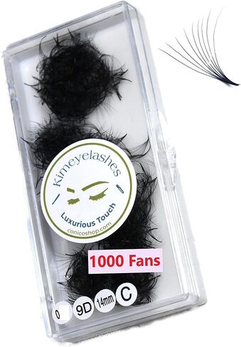 10D - 0.05 C and D Curl 1000 Premade volume fans loose Fans, Handmade eyelash extensions supplies Russian volume lash promade fan (10D - 0.05 - Curl C, 11mm) in Saudi Arabia