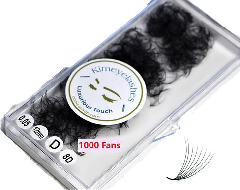 10D - 0.05 C and D Curl 1000 Premade volume fans loose Fans, Handmade eyelash extensions supplies Russian volume lash promade fan (10D - 0.05 - Curl C, 11mm) in Saudi Arabia