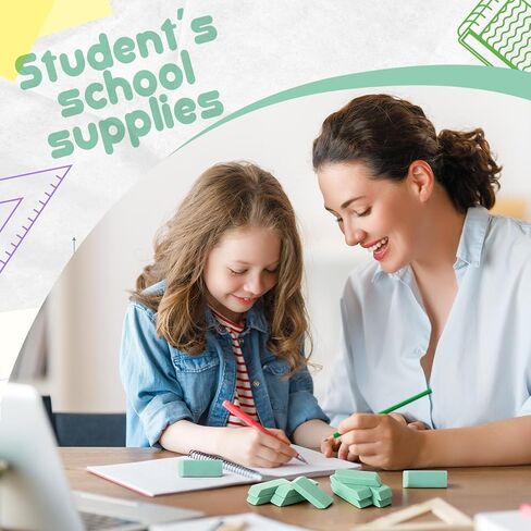 12Count Green Pencil Erasers مستطيلات مطاطية مستطيلة للممحاة المطاطية للفن والمكاتب الاستخدام الفصول الدراسية الرسم لوازم رسم الرسم in Kuwait