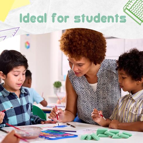 12Count Green Pencil Erasers مستطيلات مطاطية مستطيلة للممحاة المطاطية للفن والمكاتب الاستخدام الفصول الدراسية الرسم لوازم رسم الرسم in Kuwait