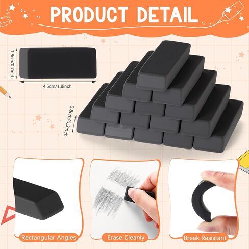 12Count Green Pencil Erasers مستطيلات مطاطية مستطيلة للممحاة المطاطية للفن والمكاتب الاستخدام الفصول الدراسية الرسم لوازم رسم الرسم in Kuwait