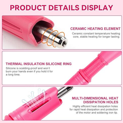 Wadukud Hotfix Applicator ، DIY Hot Fix Setter مع 7 نصائح للإصلاح الساخن و 3 صناديق من أحجار الراين البلورية الملونة ، مجموعة أدوات Setter Setter Applicator للملابس ، النسيج ، الجلود (الأرجواني) in Kuwait