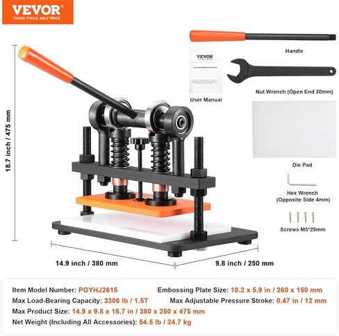 آلة قطع الجلود ، 10.2 × 5.9 في قطع يدوي صفيحة يدوي ، 0.47 في آلة نقش الجلود السكتة الدماغية ، مهاوي توجيه مزدوجة مقطوعة مقطوعة لمختلف المواد in Kuwait